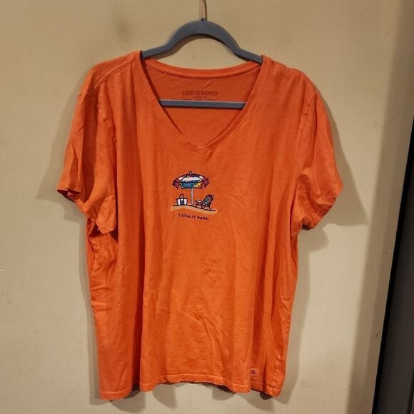 Life is Good Orange T-Shirt - Picture 1 of 3